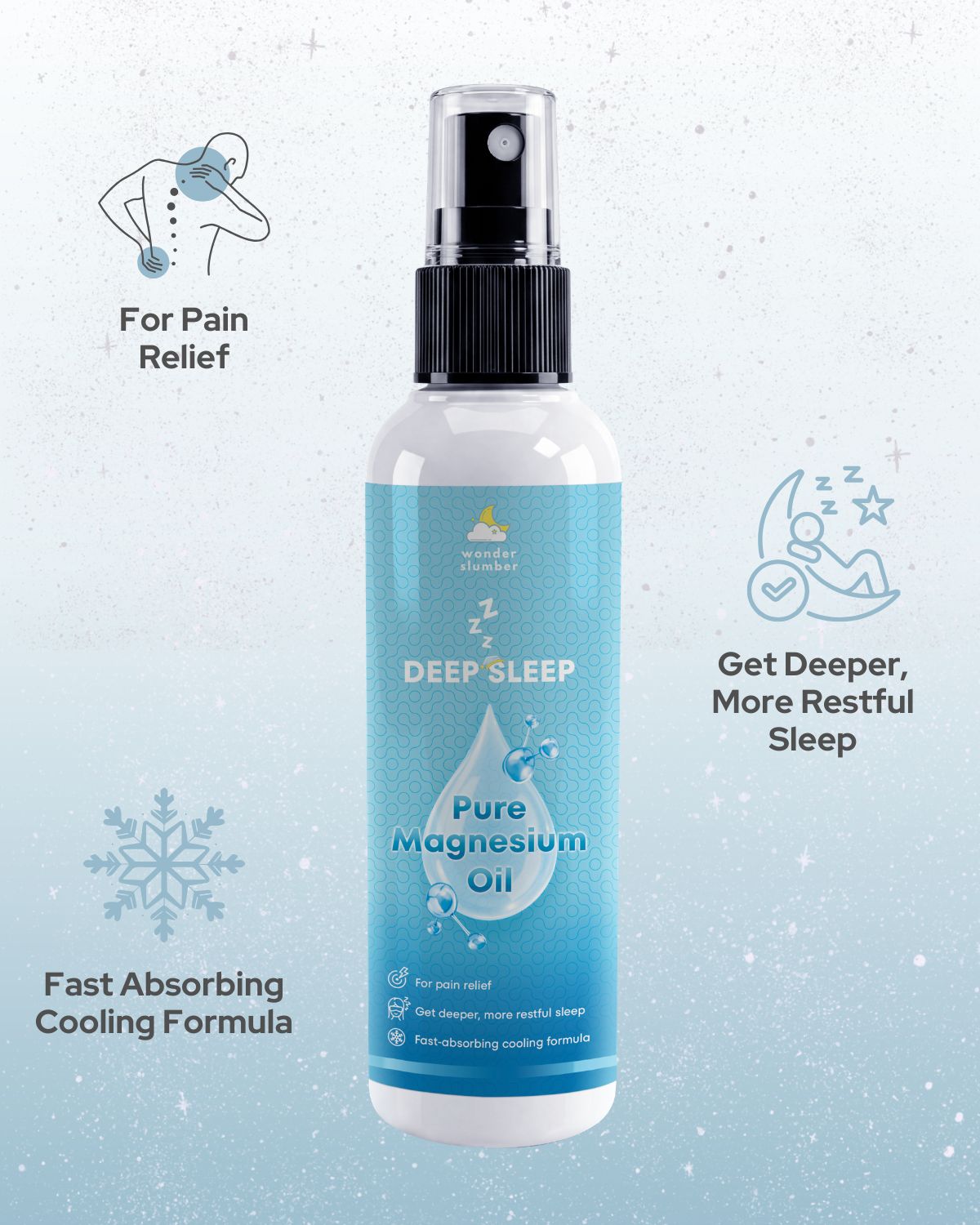Deep Sleep Pure Magnesium Oil (100mL) - Neck & Back Spray for Pain Relief